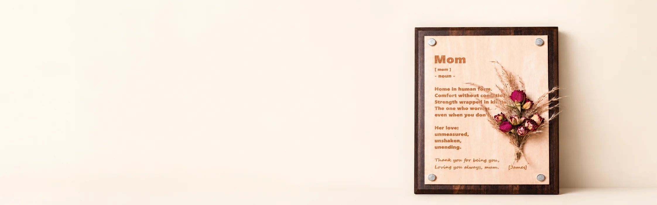 Plaque souvenir de maman en bois