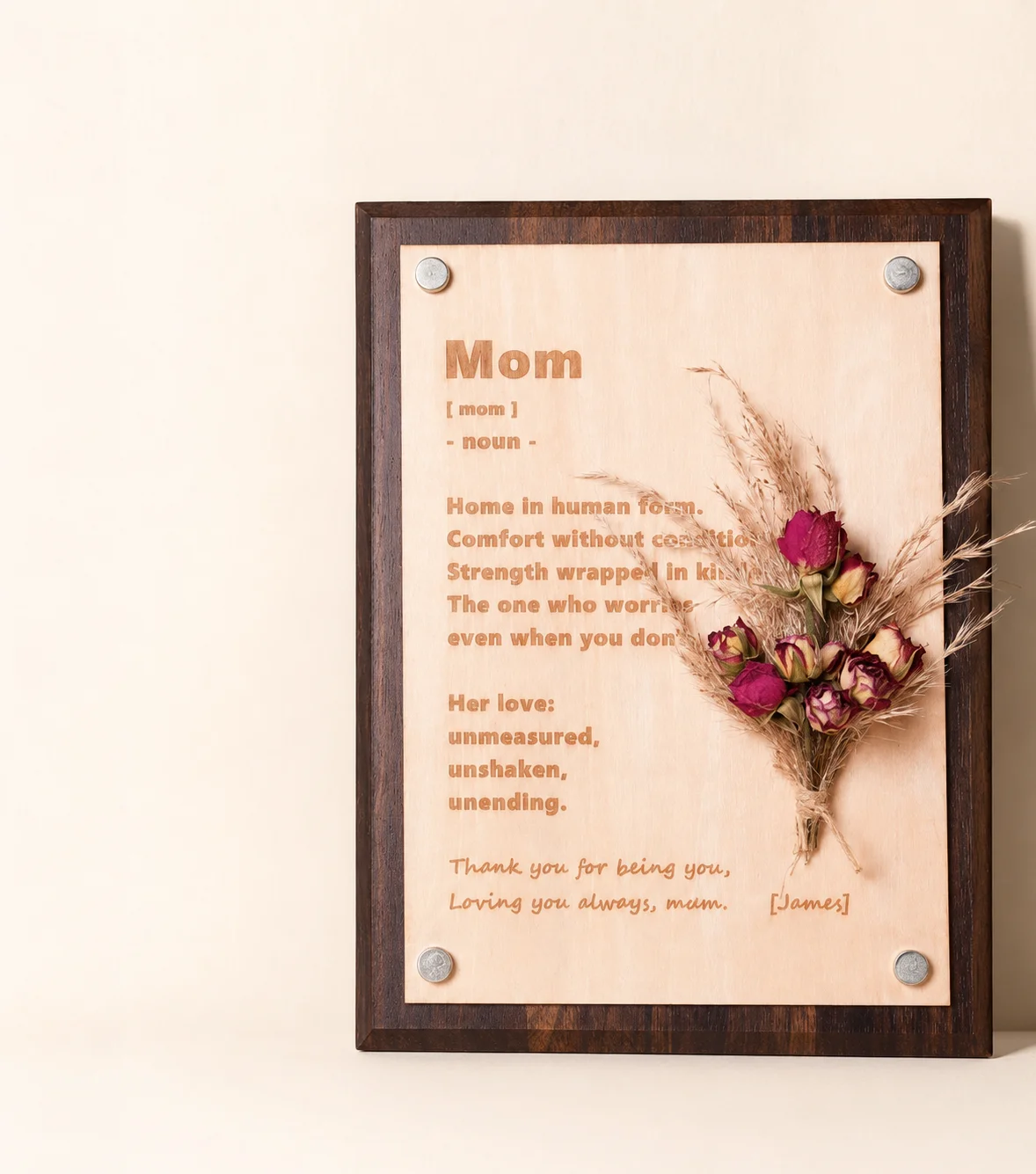 Plaque souvenir de maman en bois