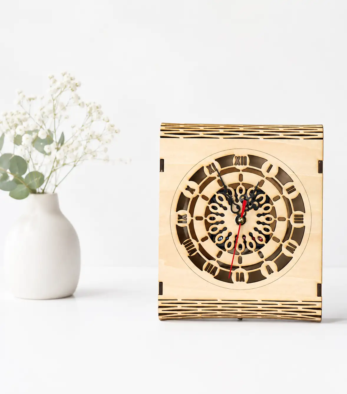 Horloge de table en bois