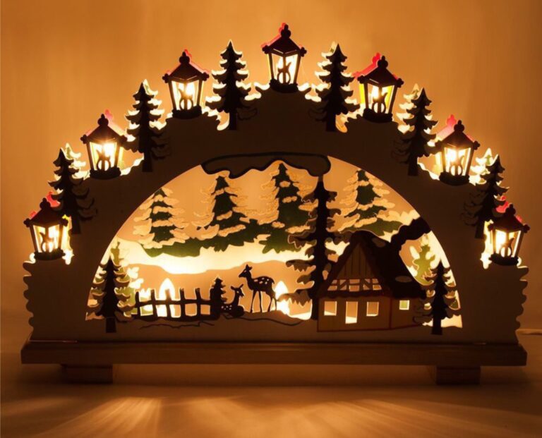 Lampe de nuit de Noël en bois découpée au laser