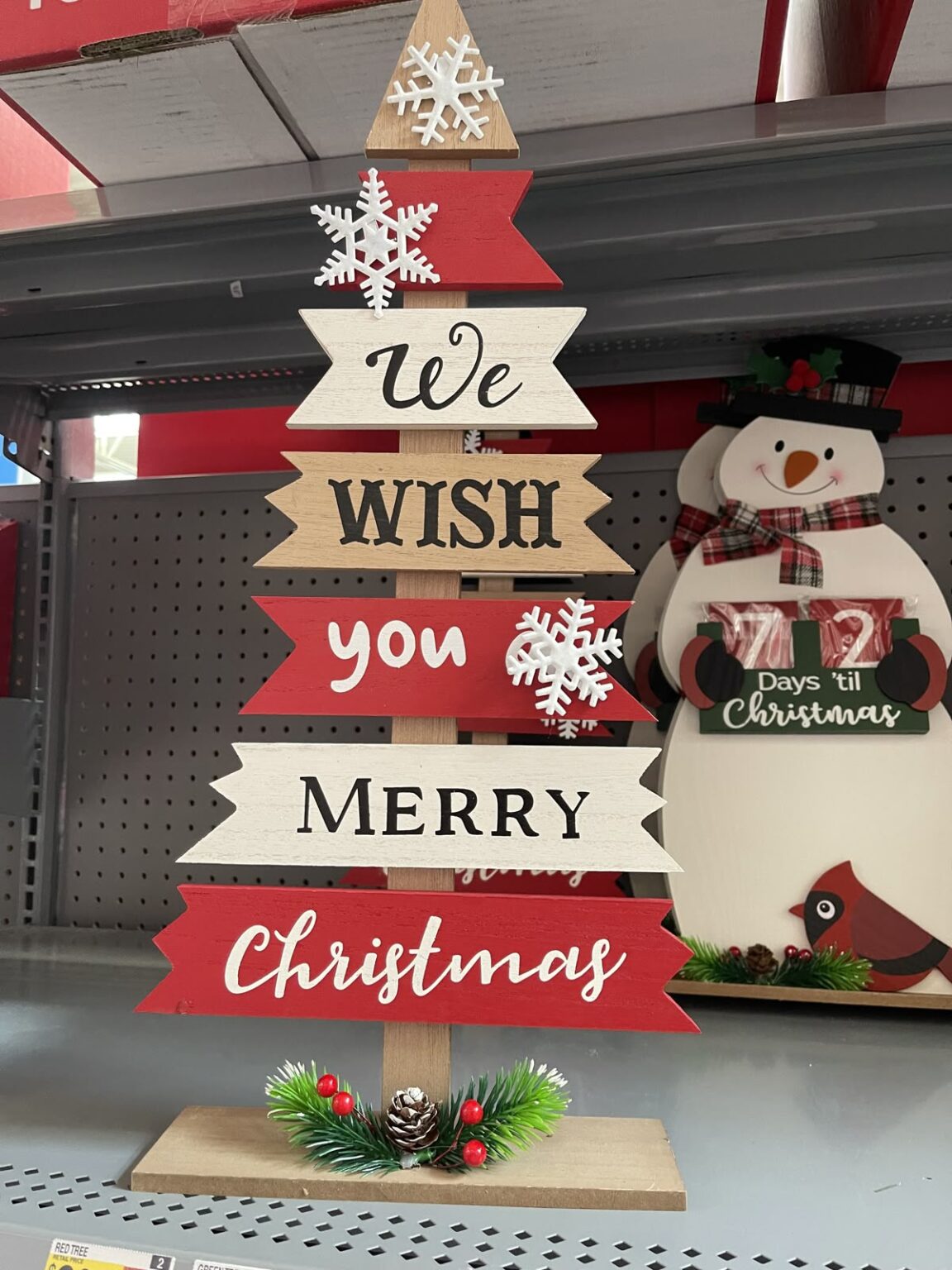 Panneau de signalisation de Noël en bois découpé au laser