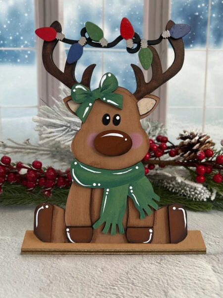 Décor de jardin de Noël en bois découpé au laser