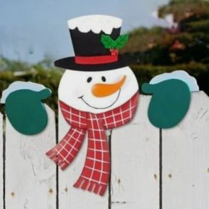 Décor de clôture de Noël en bois découpé au laser