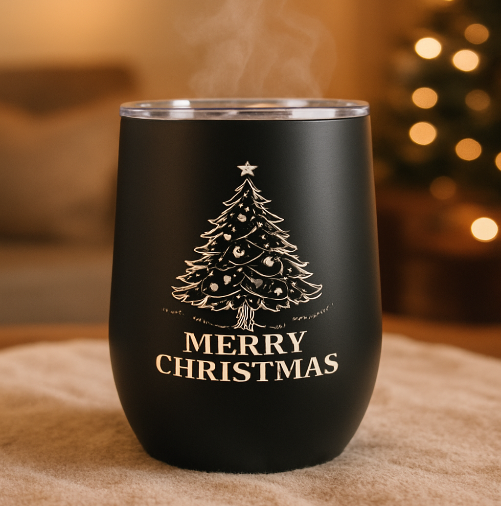 Gobelets de Noël personnalisés marqués au laser