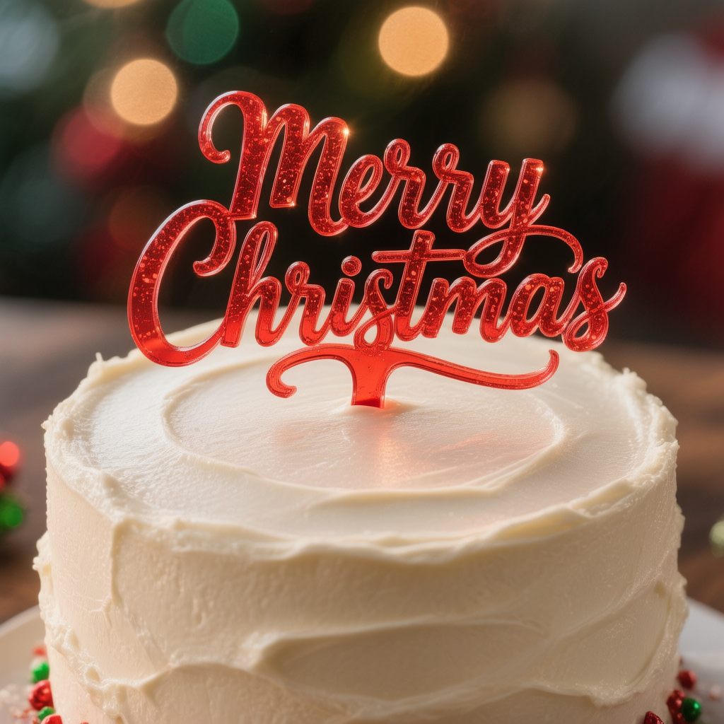Topper de gâteau de Noël gravé au laser