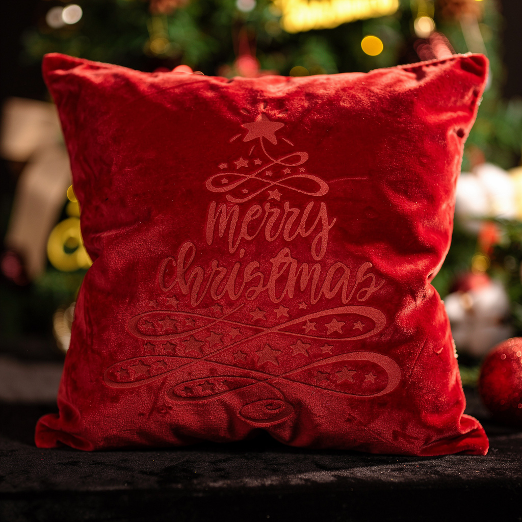 Oreiller de Noël gravé au laser