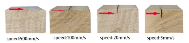 Effet de réglage de la vitesse pour la gravure laser du bois
