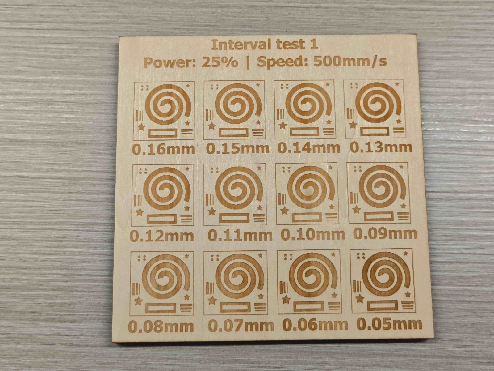 Un test d'intervalle réalisé avec une machine laser RF Thunder Bolt 30W Un test d'intervalle réalisé avec une machine laser RF Thunder Bolt 30W