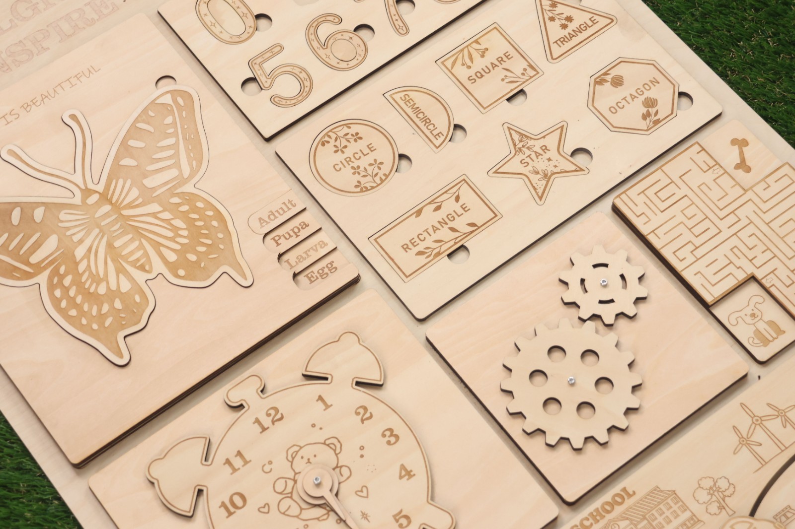 Incrustation plate découpée au laser avec compensation de kerf