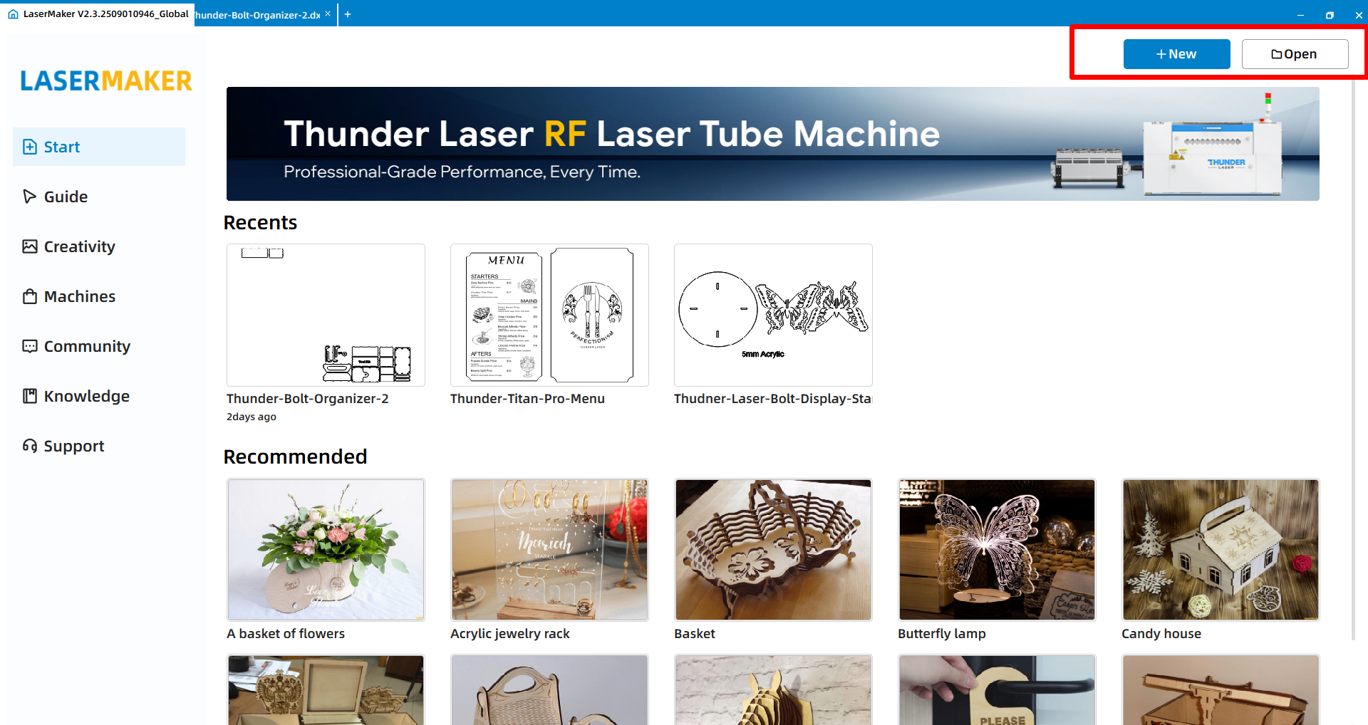 Ouvrez votre fichier de découpe dans LaserMaker