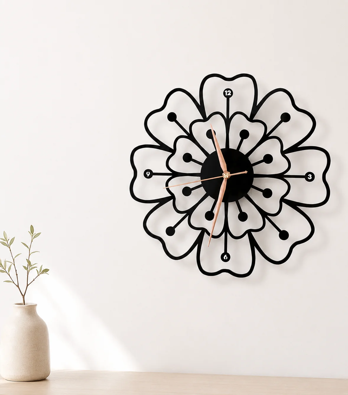 Horloge florale acrylique