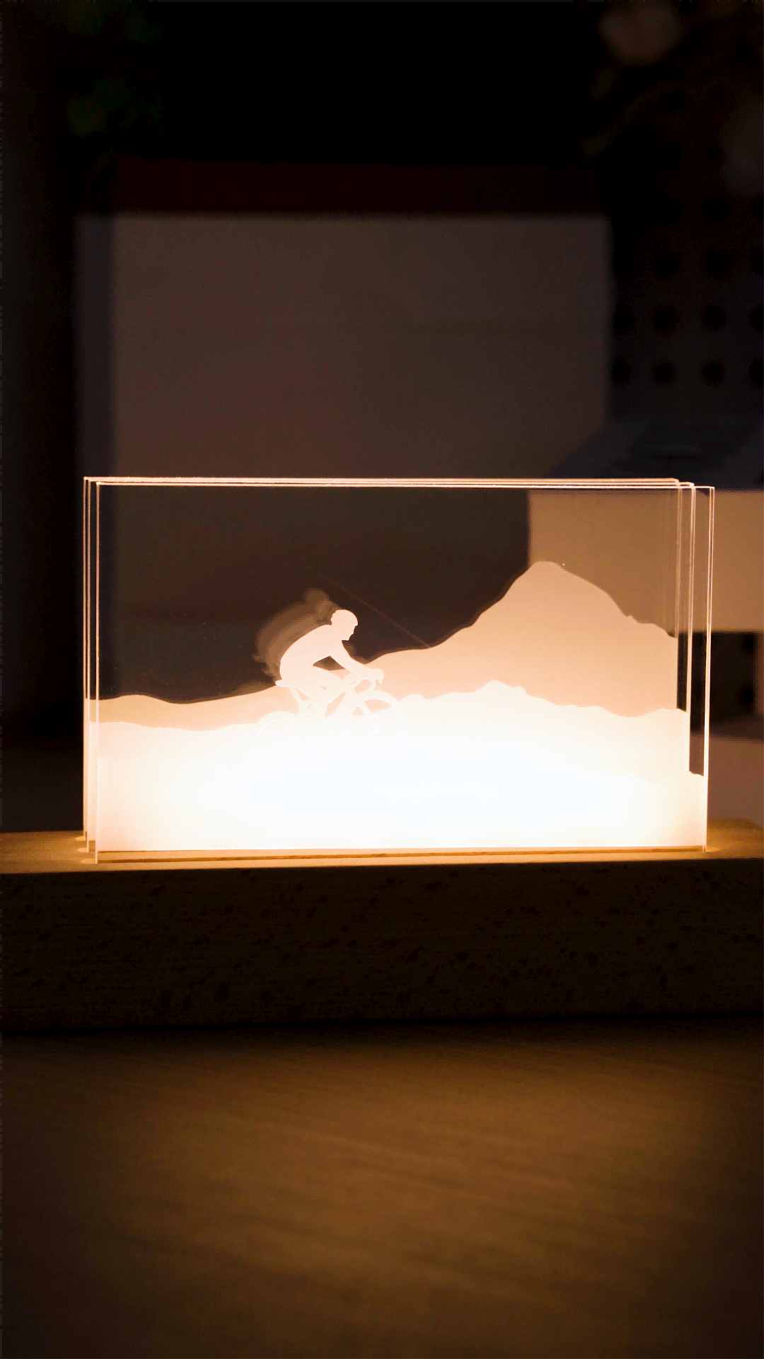 laser engraved & cut an acrylic night lamp