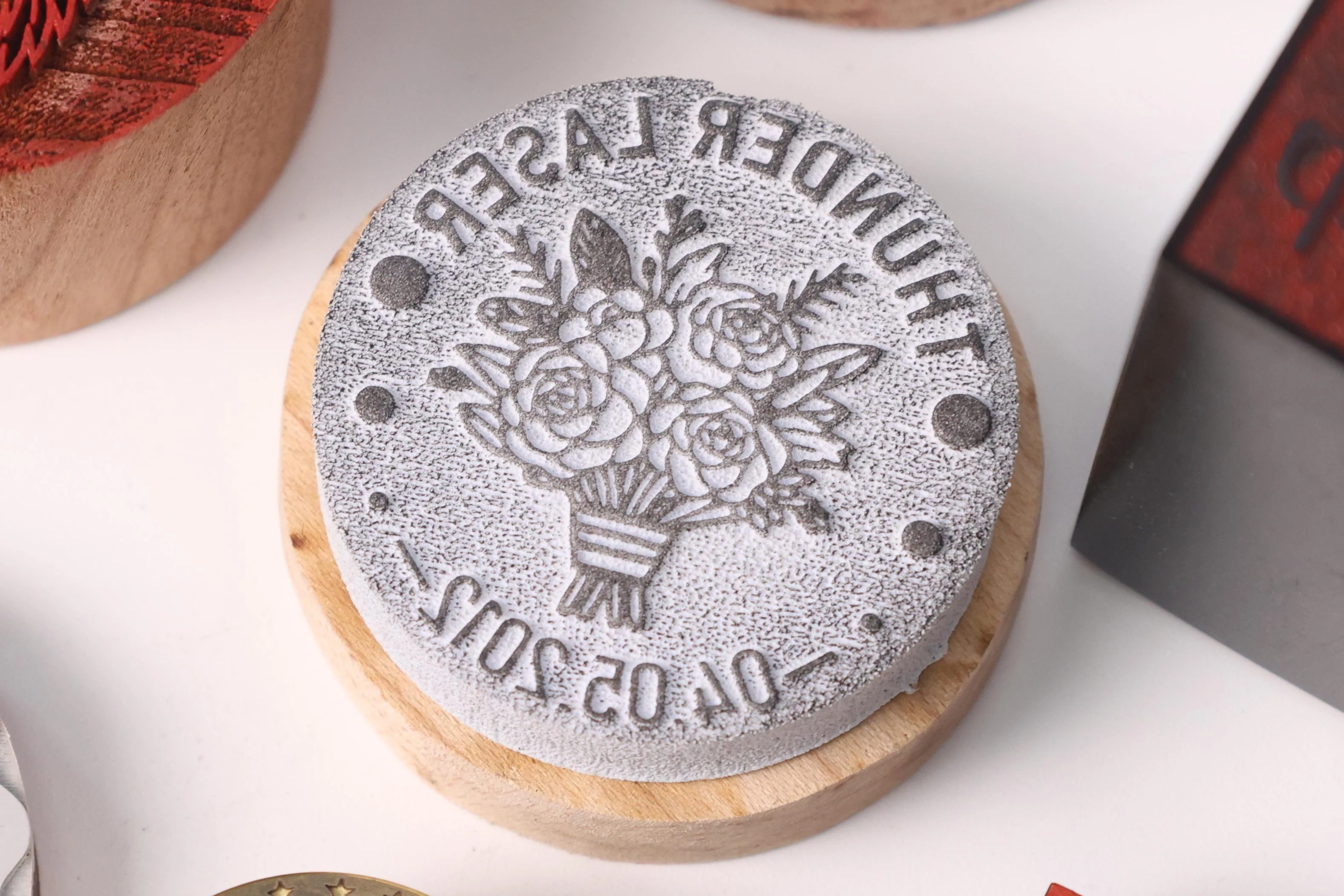laser engraved pve foam stamp